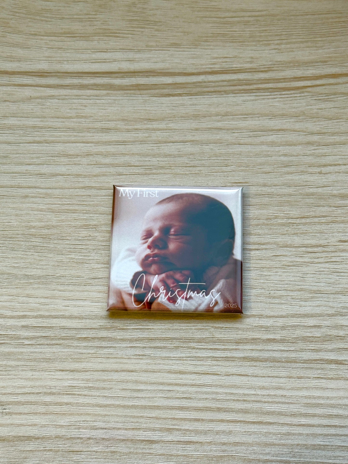2"x 2" Baby’s First Christmas Photo Magnet