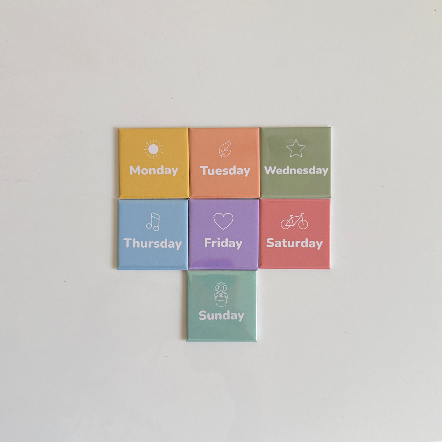 Days of the week learning magnets — educational gift for kids handmade in Melbourne