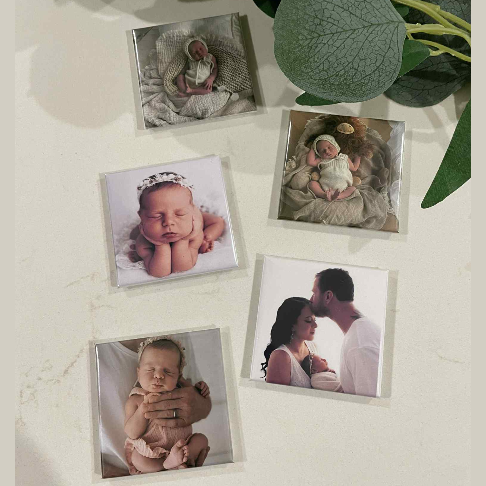 Custom square photo magnets set of 4 — personalised fridge magnets handmade in Australia