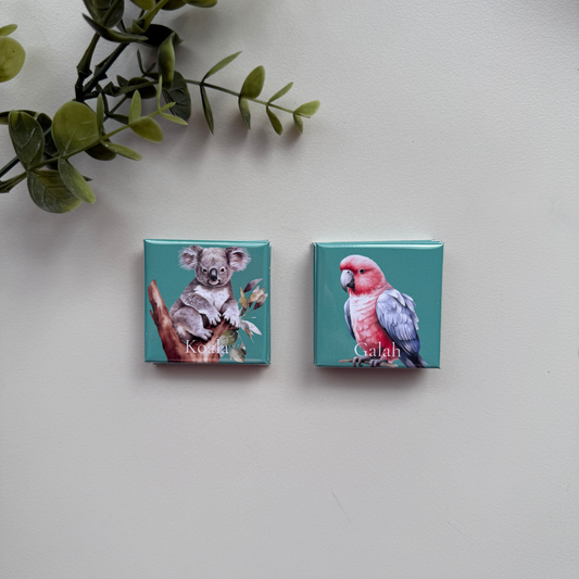 Australian wildlife collection set of 9 fridge magnets handmade in Australia — unique decorative gift idea