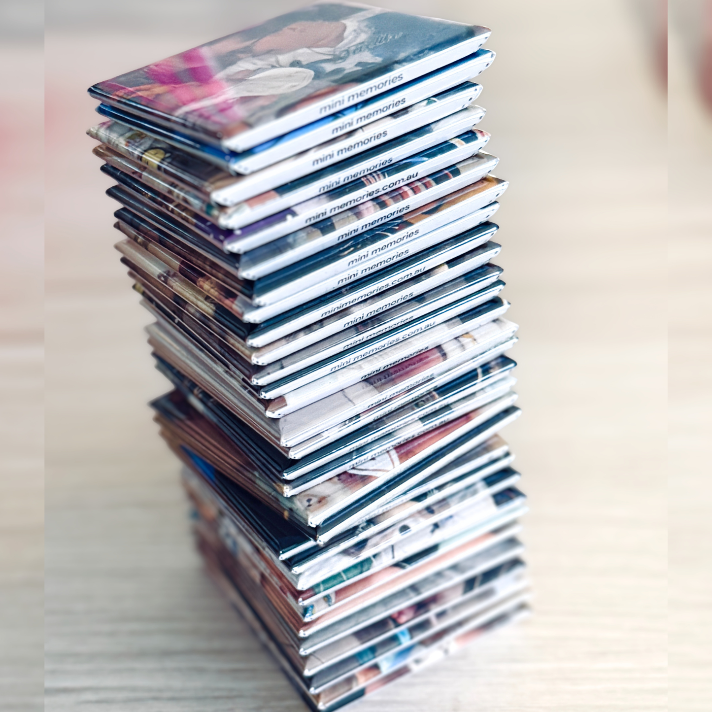 Large stack of personalised custom photo magnets handmade in Australia