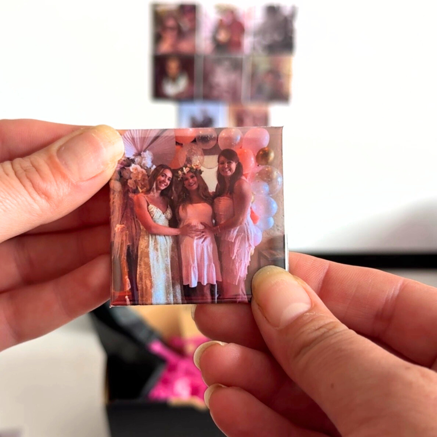 Custom photo magnet gift for baby shower — handmade in Australia by The Photo Magnet Studio