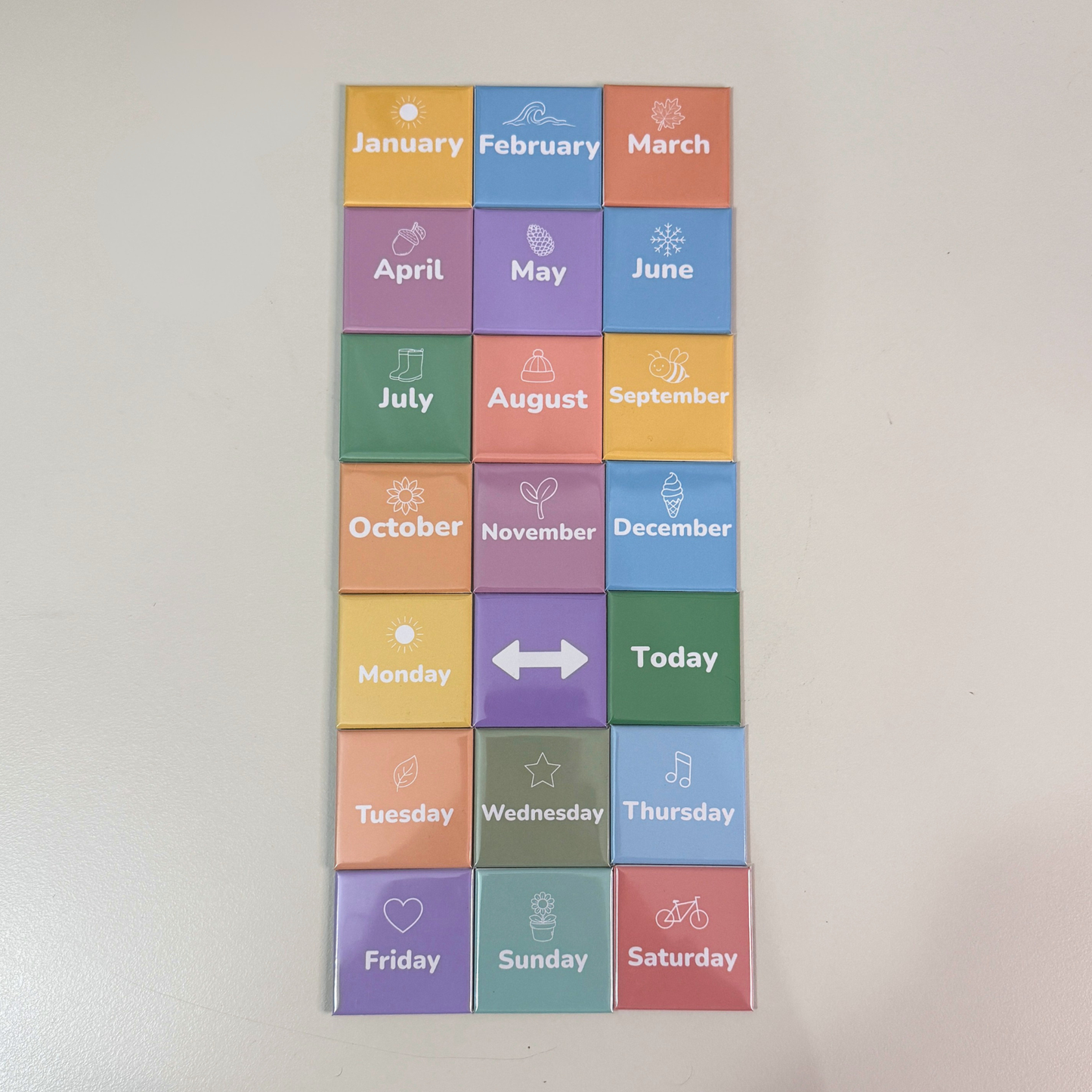  The Magnet School Calendar Bundle handmade in Australia — kids educational days and months fridge magnets, unique gift idea