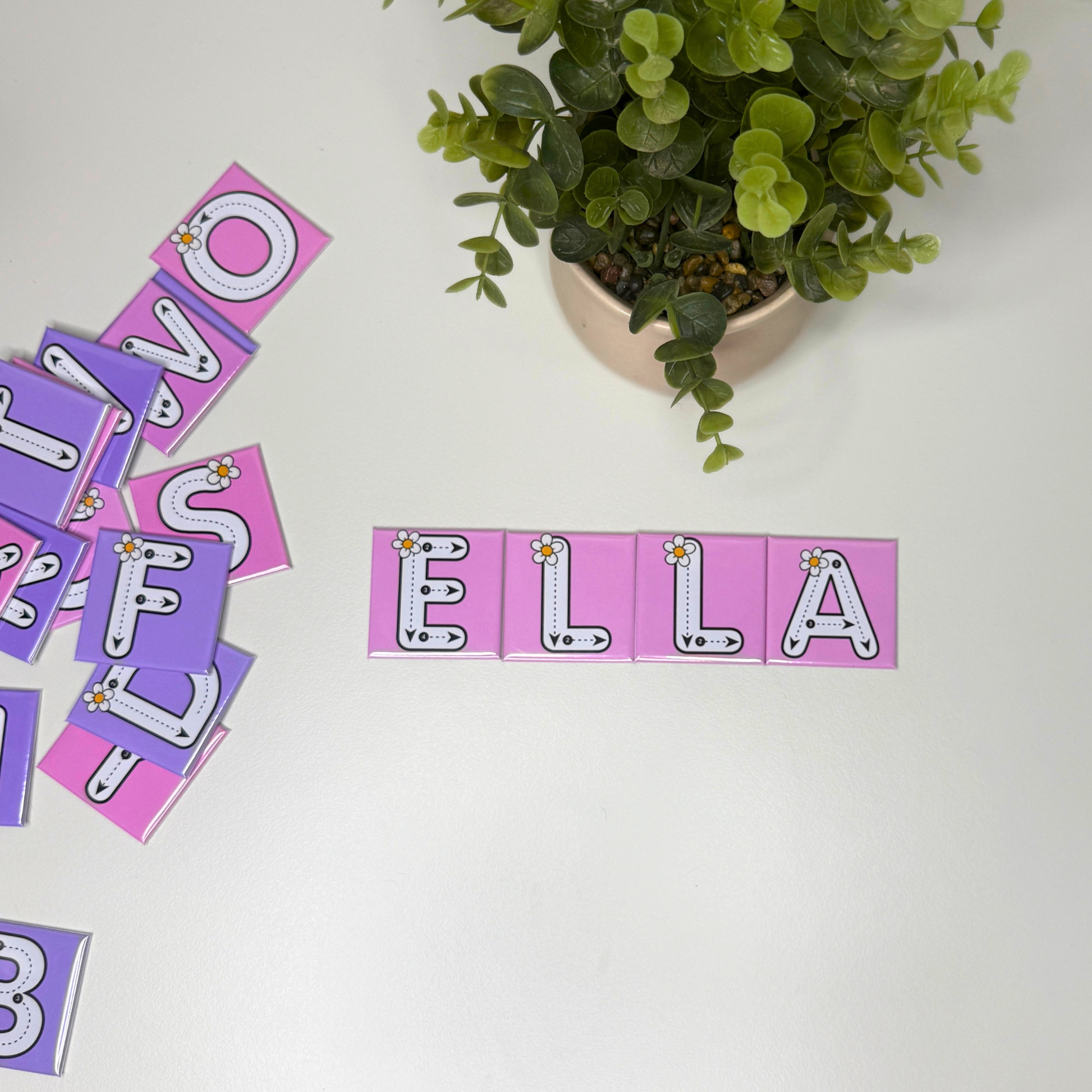 Personalised name tracing magnets handmade in Australia — educational kids learning fridge magnets, unique gift idea